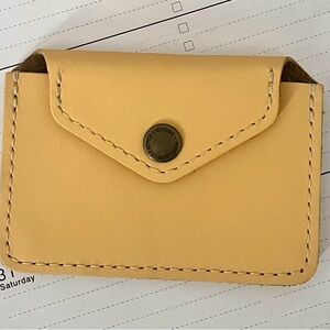 PORTLAND LEATHER Yellow High-Quality Leather Card Holder